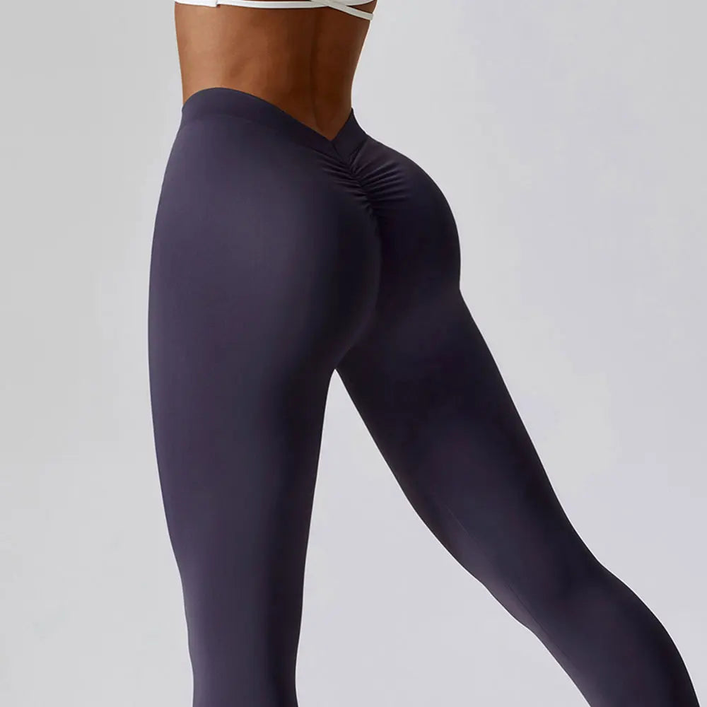 Seamless Yoga Pants Women Sexy V Butt Push up Fitness High Waist Pants Gym Running Workout Female Sports Yoga Tight Leggings